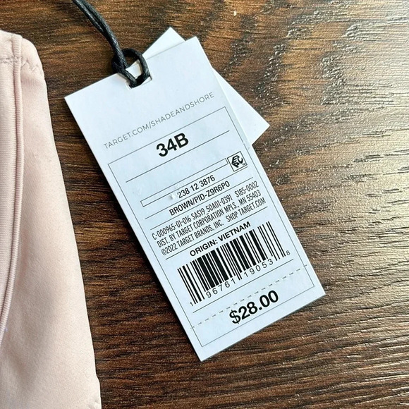 NWT Shade & Shore Bikini Top Light Pink Blush | Underwire Bikini Top | 34B - Picture 3 of 8